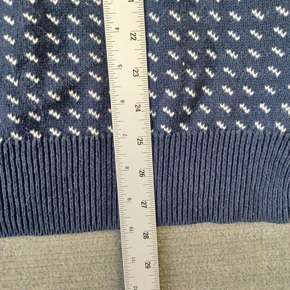 J Crew Sweater Men XL Blue Crew Neck Fair Isle Knit Casual Office Classic Ski - Picture 6 of 8